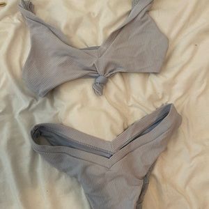 Frankie’s Bikini powder blue top and bottom. Size medium bottom - size small top